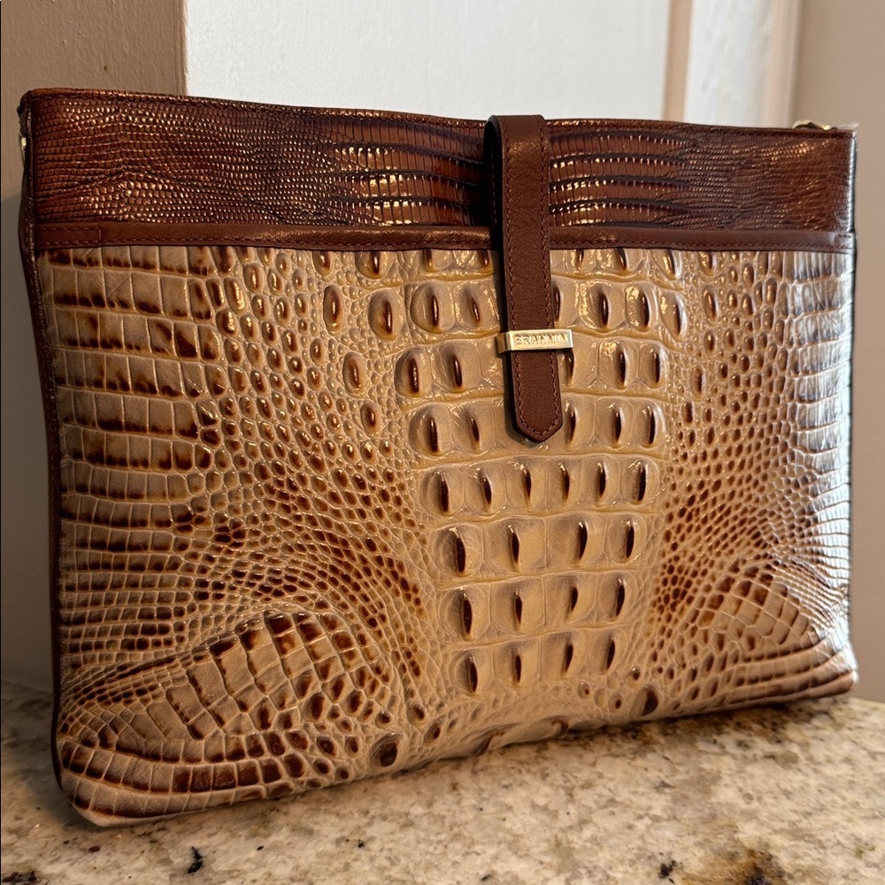 Brahmin All Day Croc Embossed Crossbody Clutch - Picture 13 of 17